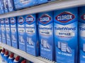 Lynnwood, WA USA - circa August 2022: Selective focus on Clorox toilet cleaning products for sale inside a Target retail store