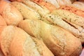 Selective Focus Of Close Up Row Well Arrange Assorted Baguettes Royalty Free Stock Photo