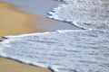 Selective focus of close up waves at the beach