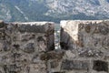 Selective focus closeup of a wall from the Klis Fortress in Split City, Dalmatia, Croatia