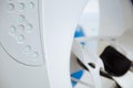 Selective focus of a CT scanner control panel Royalty Free Stock Photo