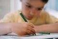 Selective focus of cute, attentive child