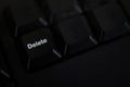 Selective focus on the delete button on computer keyboard Royalty Free Stock Photo