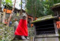 Selective focus of Fox statue at the Fushimi inari taisha shrine Kyoto, Japan Royalty Free Stock Photo