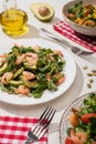 Focus of fresh green salad with