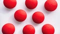Selective focus, group of red medical pills isolated on white background.Health and medicine concept Royalty Free Stock Photo