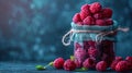 Selective focus on healthy raspberry smoothie detox diet vegetarian food for wellness