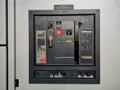Selective focus image with noise effect Air Circuit Breaker mount on low voltage switchboard. Royalty Free Stock Photo