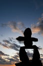 Inukshuk Silhouette Sunset