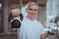 Senior man working out at the gym Royalty Free Stock Photo