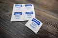 Seattle, WA USA - circa November 2022: Selective focus on Lactaid medicine on a wooden background Royalty Free Stock Photo