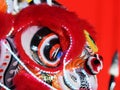 Selective focus Lion eyes Lion dance festival Chinese New Year Royalty Free Stock Photo