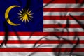 Selective focus of malaysia flag, with waving fabric texture. 3d illustration