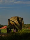 selective focus on the Matrimandir temple in Auroville city, Tamil Nadu Royalty Free Stock Photo