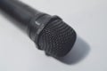 Selective focus microphone isolated on white background Royalty Free Stock Photo