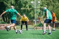 selective focus of multicultural elderly friends playing Royalty Free Stock Photo