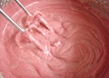 Selective focus picture of cake Dough mixer machine or whipping machine with red velvet cake dough