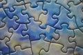 Selective focus of pieces puzzle, puzzle background. Royalty Free Stock Photo