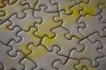 Selective focus of pieces puzzle, puzzle background. Royalty Free Stock Photo