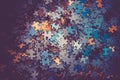 Selective focus of pieces puzzle jigsaw Royalty Free Stock Photo