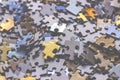 Selective focus of pieces puzzle jigsaw Royalty Free Stock Photo