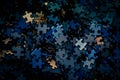 Selective focus of pieces puzzle jigsaw Royalty Free Stock Photo