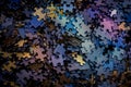 Selective focus of pieces puzzle jigsaw Royalty Free Stock Photo