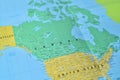 Selective Focus of Political Map of Canada Royalty Free Stock Photo