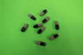 Seattle, WA USA - circa November 2022: Selective focus on Prazosin pills on a green background