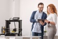 Selective focus of a professional 3d printing machine Royalty Free Stock Photo