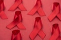 Focus of red awareness aids ribbons