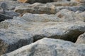 Selective focus on the rough surface of stone