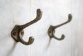 Selective focus rusty iron clothes hanger