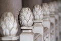 Selective Focus Sculpture on Chinese Stone Fence in Shanghai