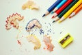 A selective focus of sharpened colored pencils Royalty Free Stock Photo