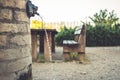 Selective focus shot of an antique public faucet in Spello, Italy