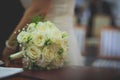 Selective focus shot of the bride's bouquet Royalty Free Stock Photo