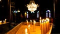 Selective focus shot of Candles in a Coptic church, Cairo, Egypt Royalty Free Stock Photo