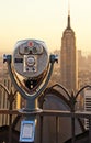 Selective focus shot of coin-operated binoculars in new york city new USA