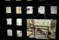 Selective focus shot of Eastern State Penitentiary room through a metal window Royalty Free Stock Photo