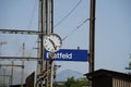 Selective focus shot of the Erstfeld train station Royalty Free Stock Photo