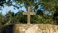 Selective Focus Shot Of A Gravestone Cross