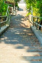 Selective focus shot looking down urban or suburban stairs in the park or in walking area for pedestrians Royalty Free Stock Photo