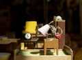 Selective focus shot of miniature table lamp Royalty Free Stock Photo