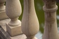 Selective focus shot of a modern staircase column made of stone Royalty Free Stock Photo