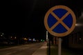 Selective focus shot of a \'no stopping\' sign