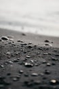 Selective focus shot of small pebbles on the seashore Royalty Free Stock Photo