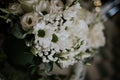 Selective focus shot of white flowers for wedding deocrations Royalty Free Stock Photo