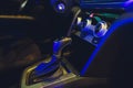 Selective focus six speed gear shift in truck car . Gear transmission.copy space. Royalty Free Stock Photo