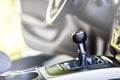 Selective focus six speed gear shift in truck car . Gear transmission.copy space. Royalty Free Stock Photo